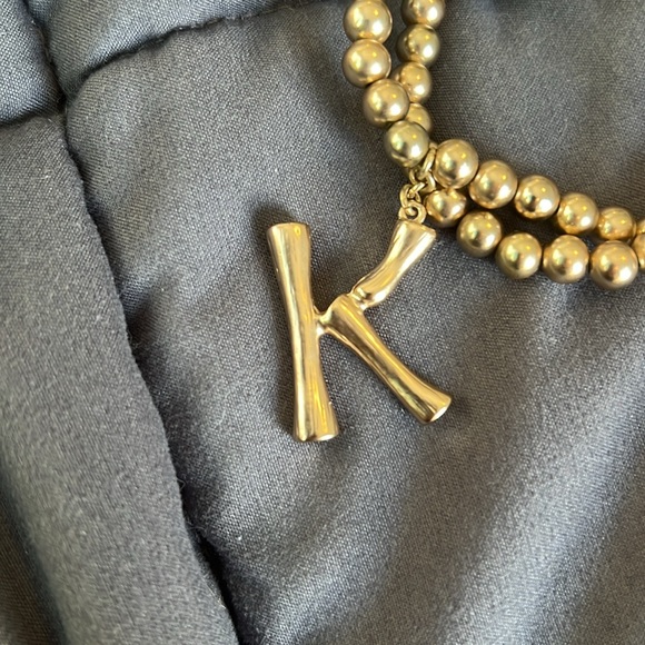 NWT Anthropologie Gold Bead Initial Bracelet “K” - Picture 2 of 2